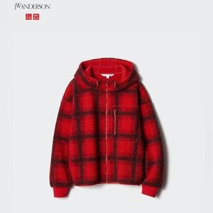 JW Anderson x UNIGLO Pile Lined Fleece Printed Full-Zip Hoodie NWT